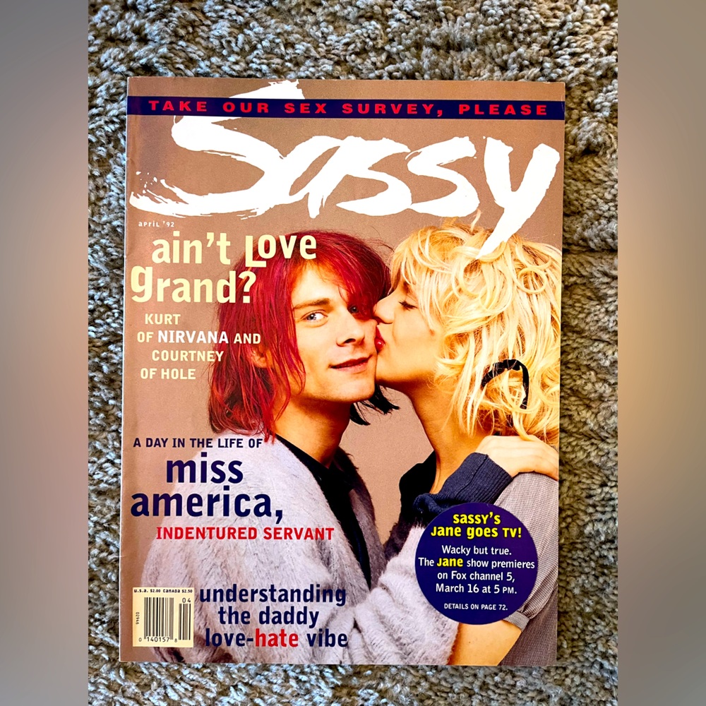 Kurt Cobain and Courtney Love Sassy magazine April 1992